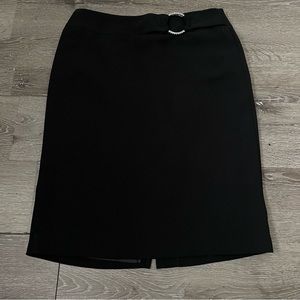 Black Belted Midi Skirt